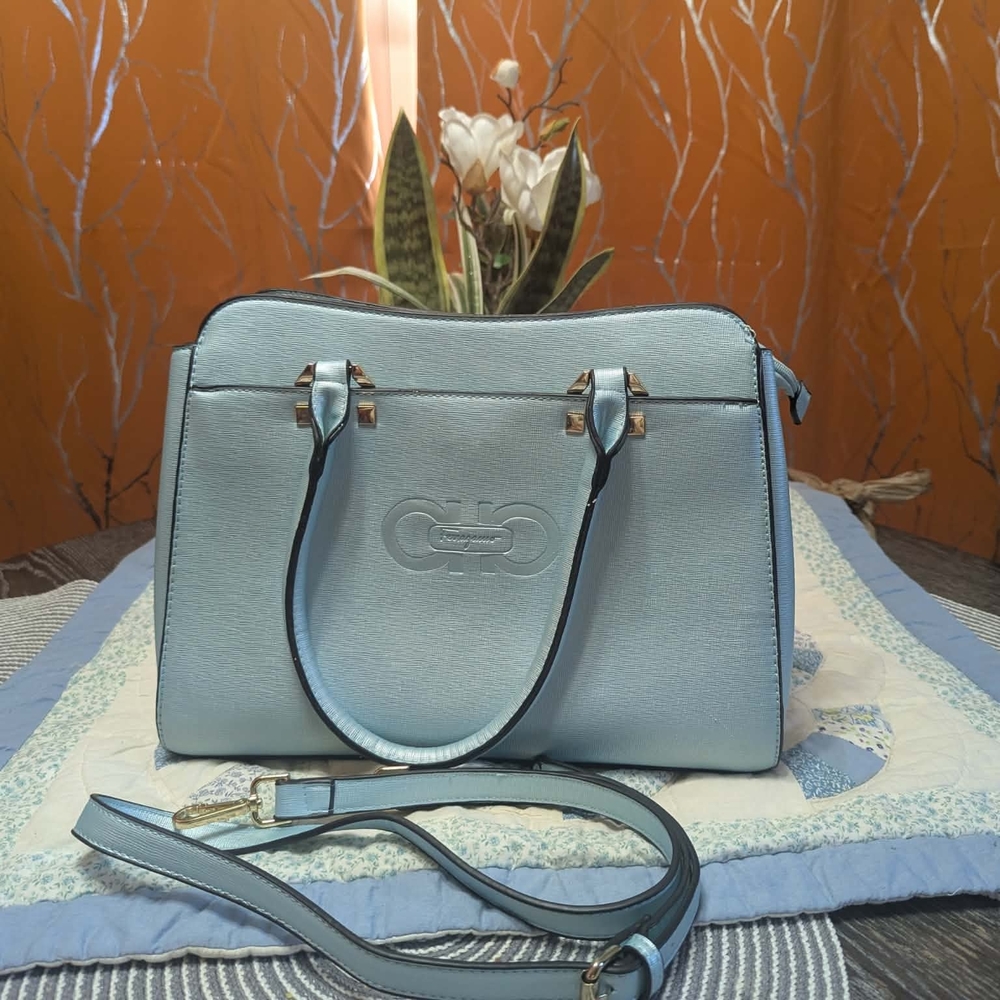 Salvatore Ferragamo Light Blue Satchel
